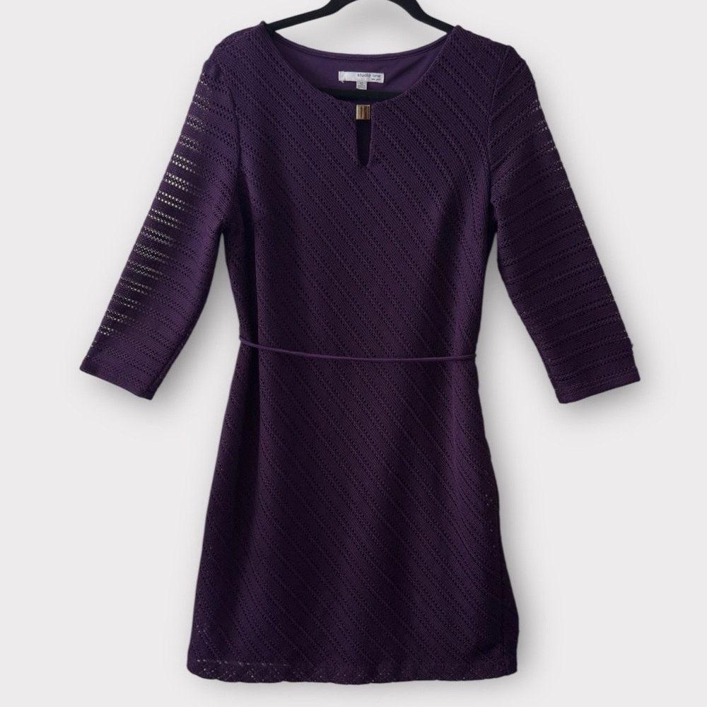 Elegant Long Sleeve Purple Dress